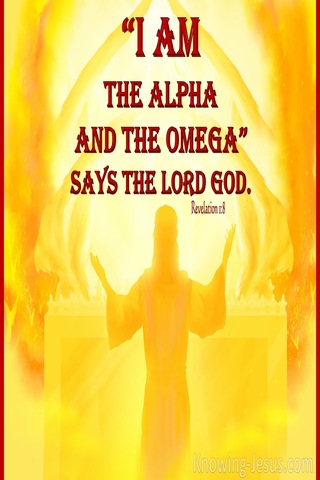 Revelation 1:8 The Alpha and the Omega (red)